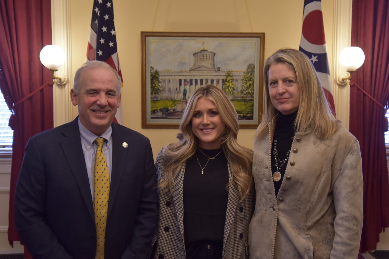 Senate President Matt Huffman, Riley Gaines. Senator Kristina Roegner