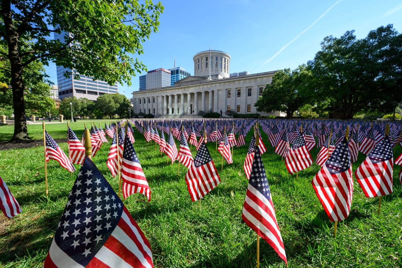 Statehouse Flags 25th Commemoration of Patriots Day