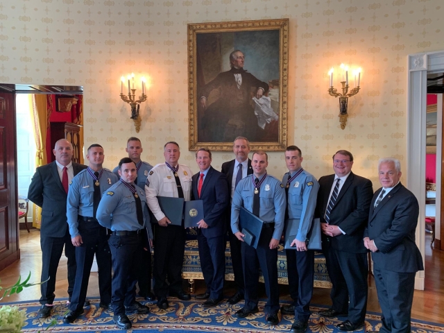 Huffman and Obhof Join President Trump to Honor Dayton Police