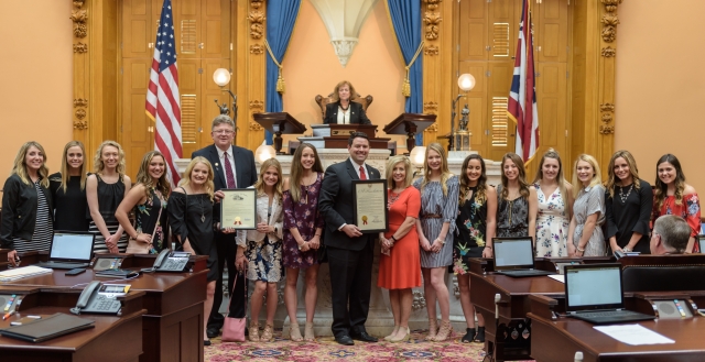 McColley Congratulates Local Cheerleading Champions During Senate Session