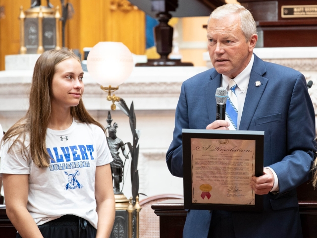 Reineke Honors State Champion Calvert Catholic High School Volleyball Team