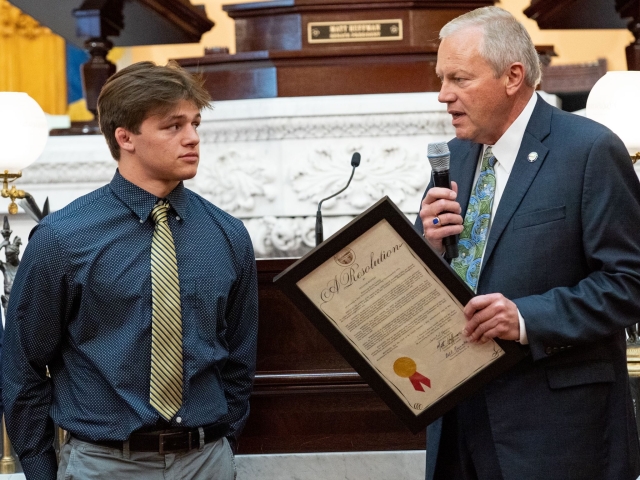 Reineke Recognizes Local State Wrestling Champion