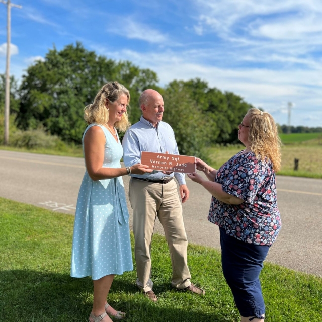 Roegner Attends Dedication of "Army Sgt. Vernon R. Judd Memorial Highway"