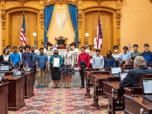Roegner Honors Revere High School 2021 Ohio Math League Champions