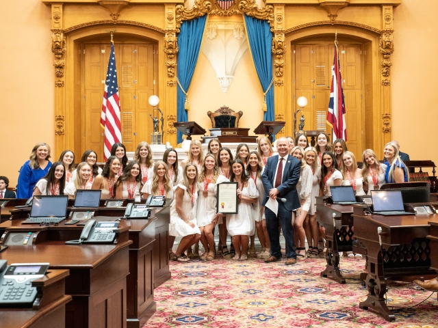 Senator Brenner Honors State Champion Cheerleading Team